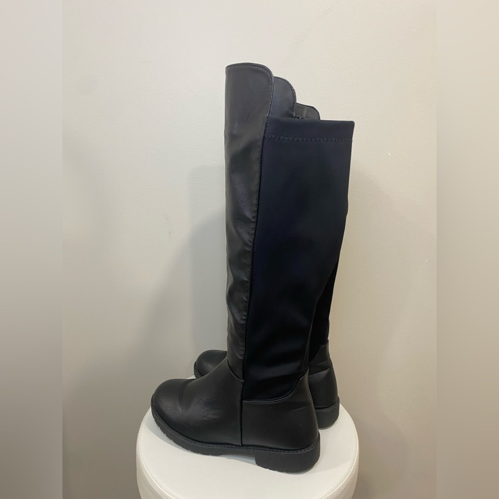 Wanted womens Black faux Leather Knee-High Boots - Picture 3 of 8